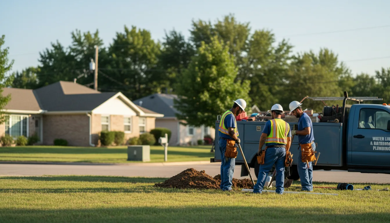 Residential water line and bathroom plumbing service in Laneville, TX